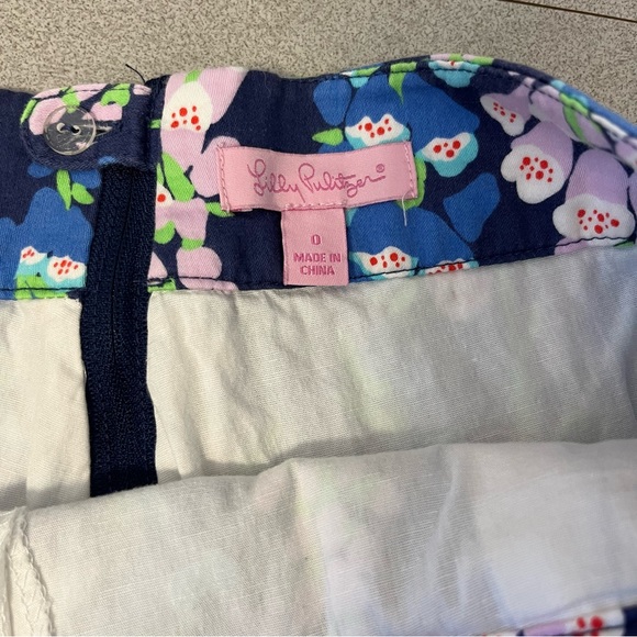 Lilly Pulitzer Skort/Skirt Blue Floral Print Sz 0 - Picture 9 of 9